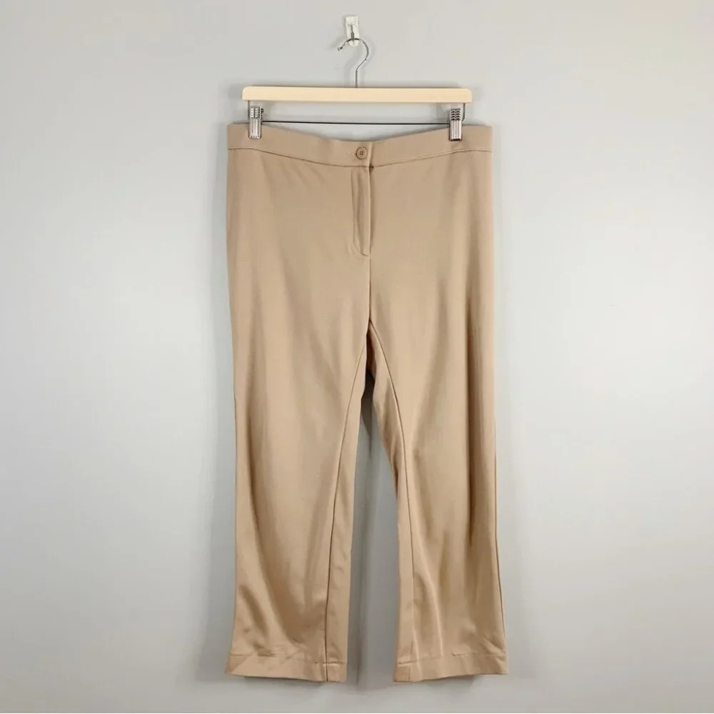 Eileen Fisher Womens Trouser  Pants Slacks Tan High Rise Straight Leg Large L